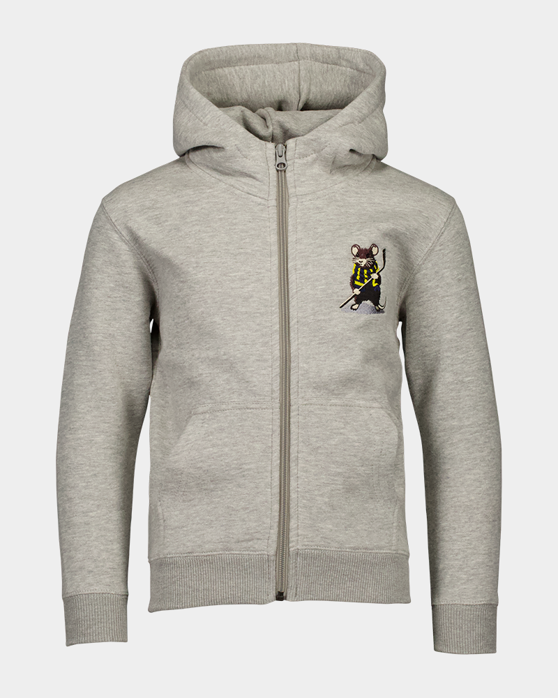 Zip hood barn Gnagare grå