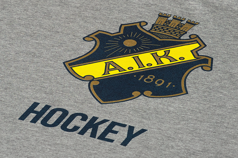 T-shirt barn sköld - gråmelerad – AIK Hockey Shop