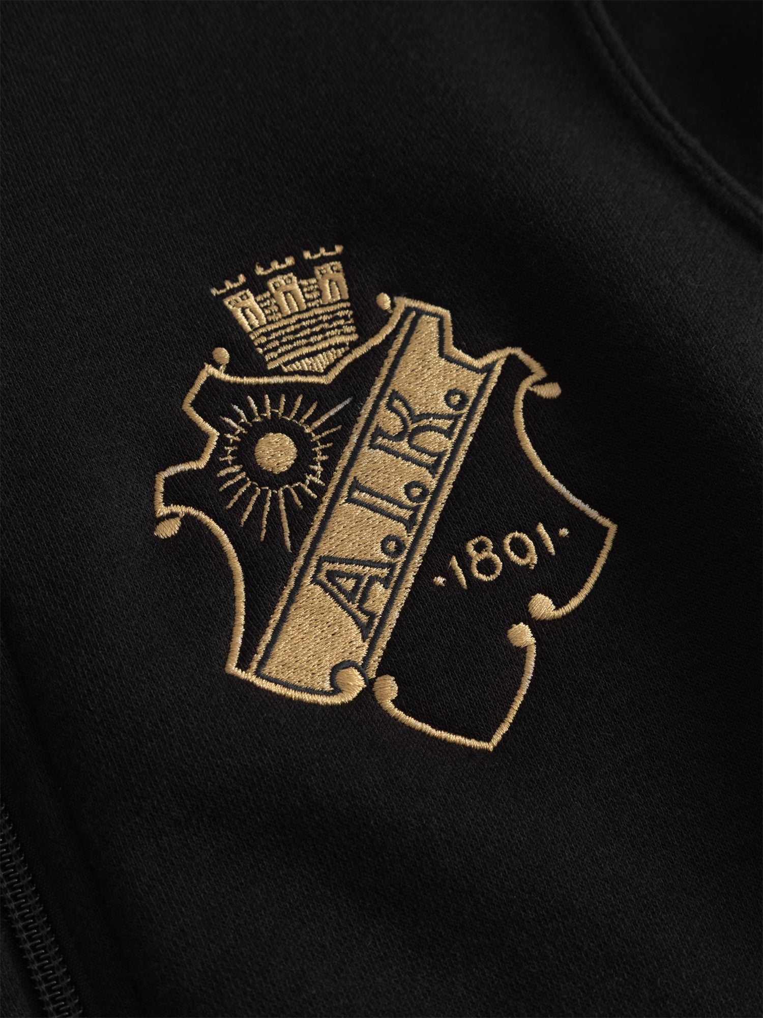 Zip hood barn svart sköld – AIK Hockey Shop