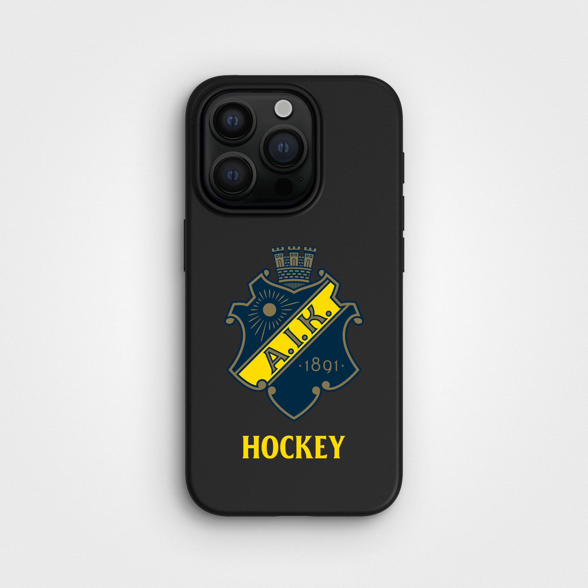 Mobilskal sköld svart – AIK Hockey Shop