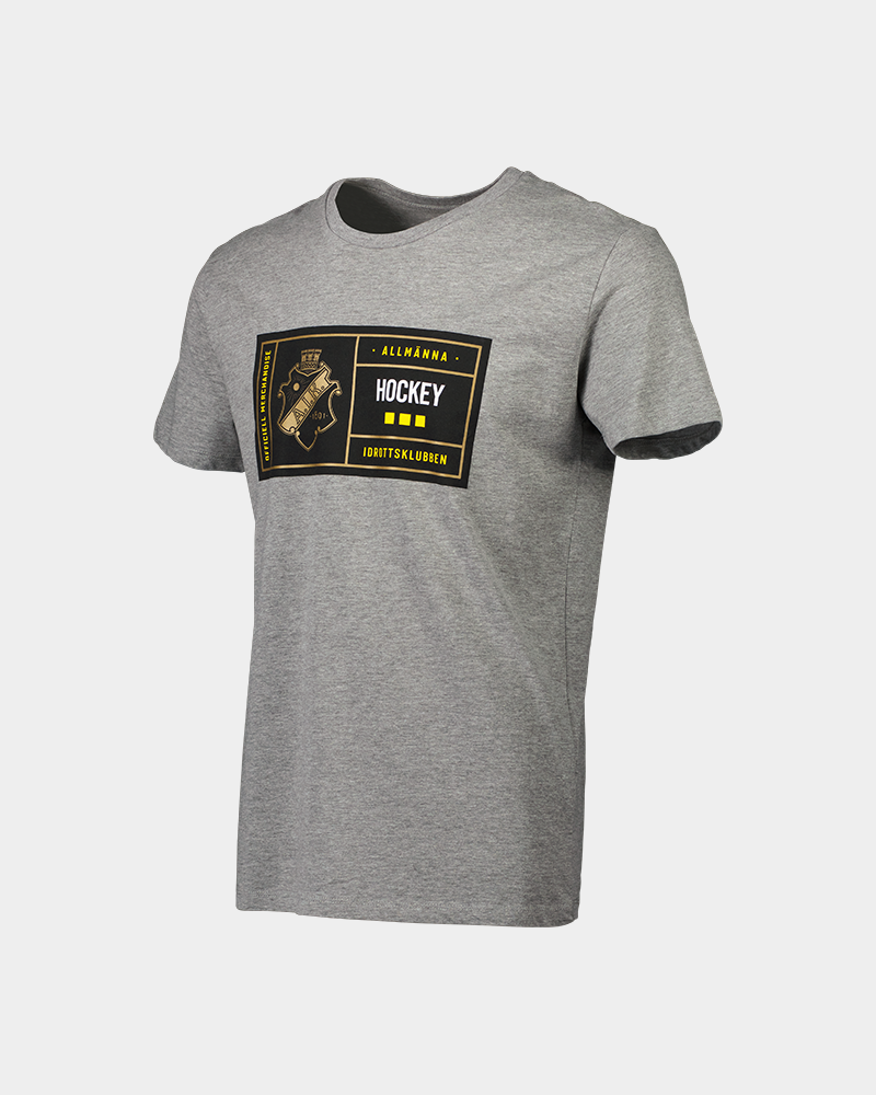grå t-shirt med tryck allmänna idrottsklubben hockey