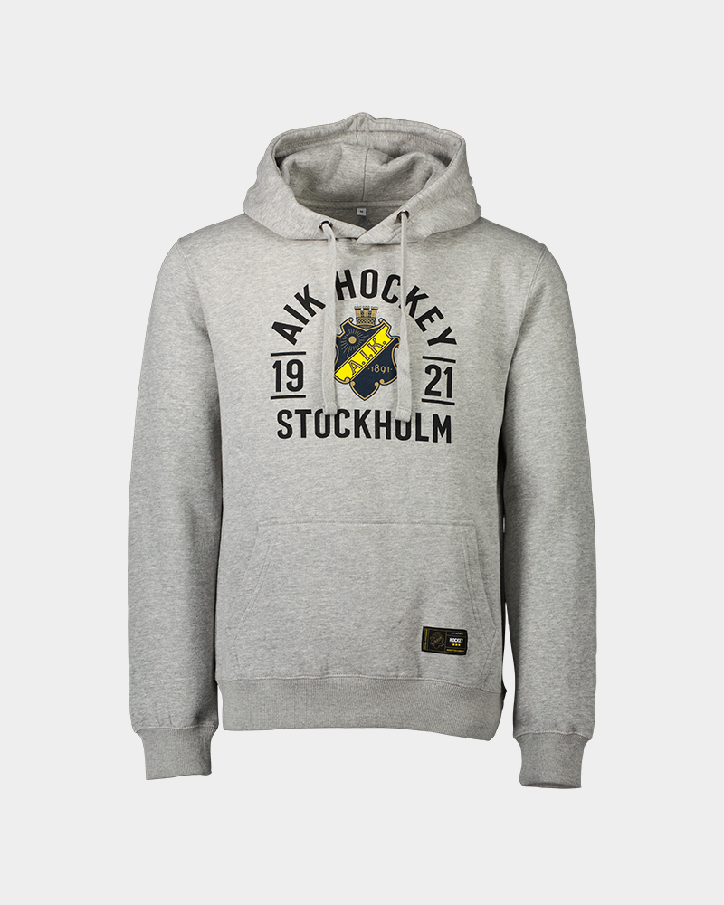 grå hoodie med tryck aik hockey 1921 stockholm