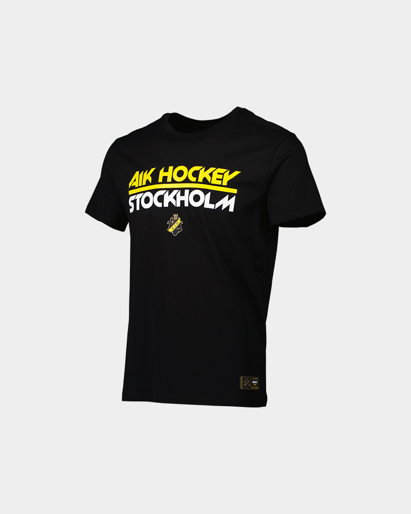 svart t-shirt med aik hockey stockholm tryck